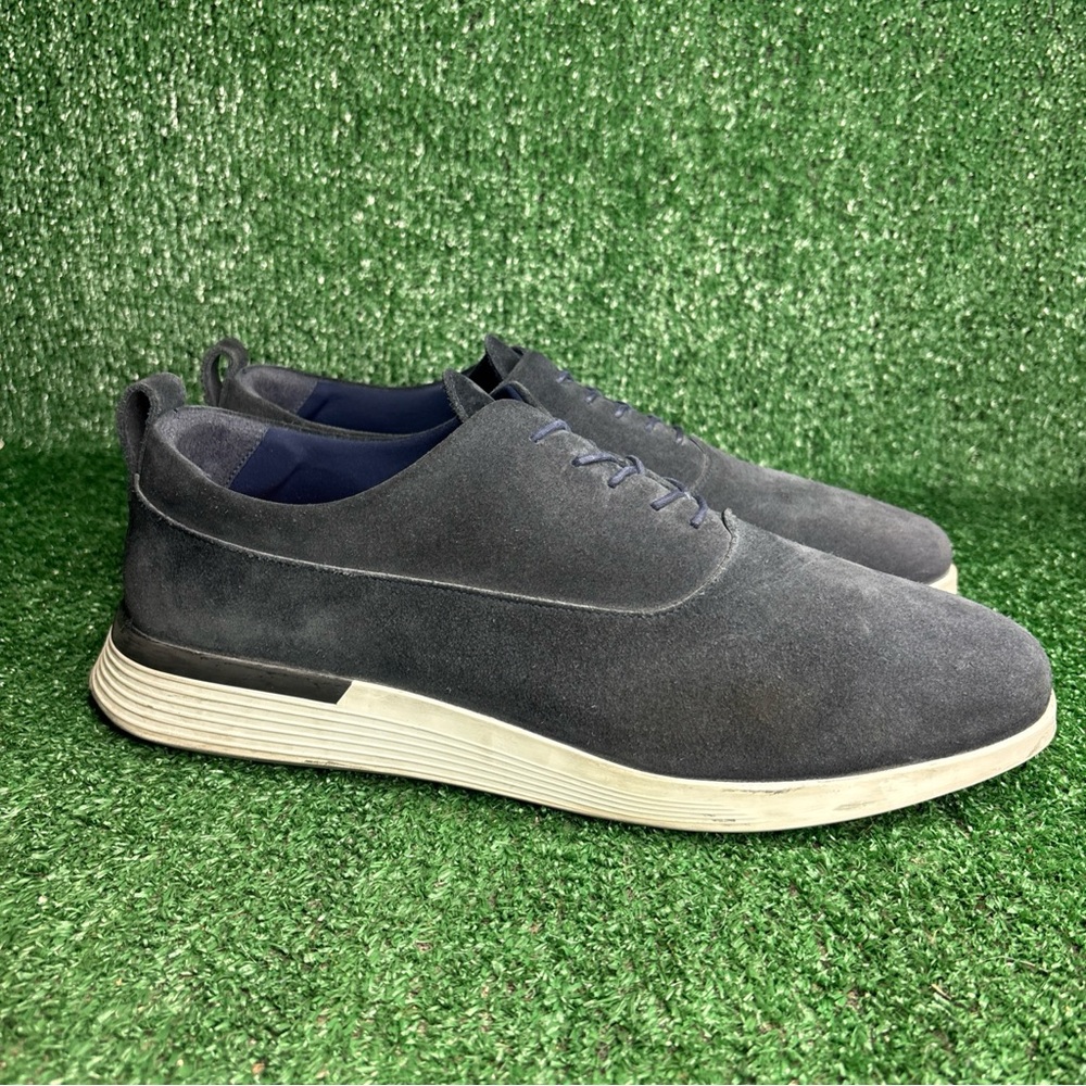 Wolf & Shepherd Crossover Longwing Mens 12 Blue Suede Dress Shoes EUC